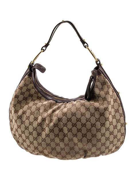 gucci large hobo with interlocking g|Gucci Original GG Canvas Interlocking Hobo Large .